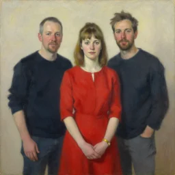 mary louise brooks, painting by rob rey and jesper ejsing, wearing red