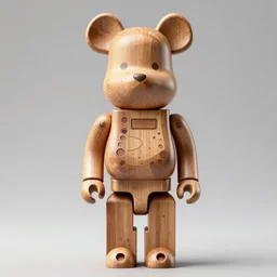highly detailed, symetrical, geometrical, cgsociety, artstation, pinterest, concept art, official art, octane, illustration artoys, funny, cute, figurine wooden, cyborg animal futuriste in wood sculpture, masterpiece of art by bearbrick