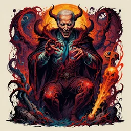 Joe Biden kills God, Evil, chaos, ornate, horror, detailed, colorful