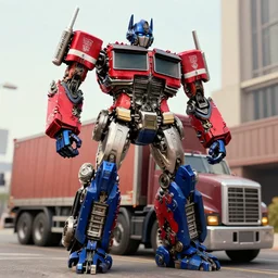 optimus prime transforming into a truck