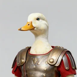 portrait of a roman dictator duck looking to the side wearing uniform, flat art, award winning art, nft - style art, vivid colours, cartoon, detailed