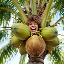 of the coco tree ( of the coco tree ),, silly, coconut, laughing,