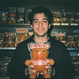 underexposed film photo portrait of king of candy mr harry haribo