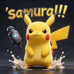 'Samurai!!! Pikachu' in Gears of War, splash art, movie still, cinematic lighting, dramatic, octane render, long lens, shallow depth of field, bokeh, anamorphic lens flare, 8k, hyper detailed, 35mm film grain