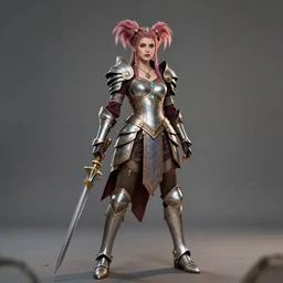 full body photo of a female harlequin valkyrie warrior