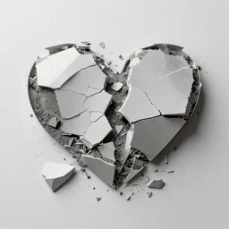a heart broken into smithereens