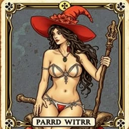tarot card image of a parlor girl in bikini witch - n 4