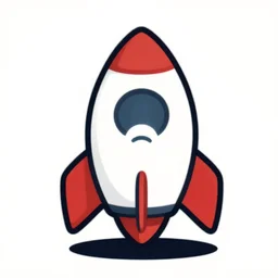 vector art of a sad rocket mascot character