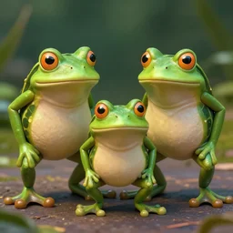 concept of angry frogs standing