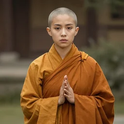 Marisha Ray as a monk