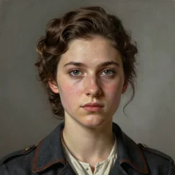 A Hearts of Iron IV portrait of a Spanish young woman with high cheekbones. Good bone structure. Dressed in 1940s style. Highly detailed, fine Art, high detail, great lighting, 8k resolution, masterpiece, concept art, illustration, clear eyes, painting oil on canvas, octane render, HDR, trending on artstation, 4k, 8k, HD