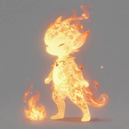 a fantastical glowing elf made of fire illustrated by artgerm and greg rutkowski