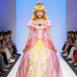 princess peach as runway model, 8k photography
