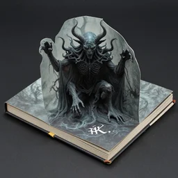 photo still of pop - up book showing an eldritch god, 8 k, studio lighting bright ambient lighting key light, 8 5 mm f 1. 8