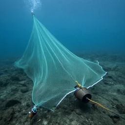 trawl nets dragging over the seabed