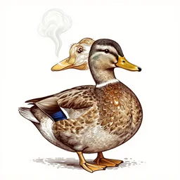 a vector illustration of a smoking duck, highly detailed, elegant, intricate