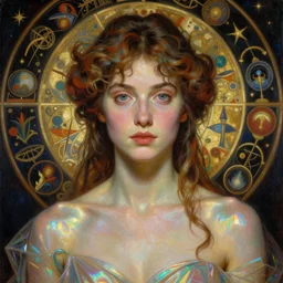 hyper realistic painting of the iridescent gardener, detailed and perfect face, perfect and proportional body, in the style of wayne barlowe, gustav moreau, goward, gaston bussiere and roberto ferri, santiago caruso, and austin osman spare, bouguereau, mucha, saturno butto, sorayama. occult art, alchemical diagram