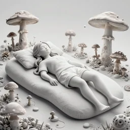 sleep paralysis while on mushrooms, astral realm, mushroomcore, naturecore, biopunk, high quality art, digital art, extreme detail, masterpiece