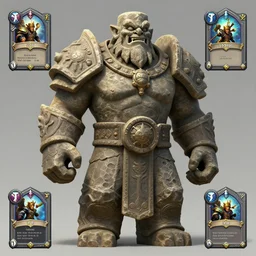 a 1 5 meter ancient stone giant, front full view, artstation, orthographic, hd, 8 k, sharp high quality artwork in style of greg rutkowski, concept art, blizzard warcraft artwork, hearthstone card artwork