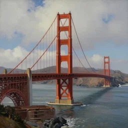 beautiful oil painting of golden gate bridge by olof krans