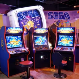 sega dreamcast, shenmue arcade bar screenshot, panoramic shot