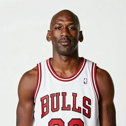 Portrait of Michael Jordan in Bulls uniform by Shepard Fairey