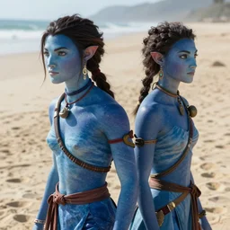 photo, katara from avatar, 2 cj 5, beach, sand, intristic details, highly artistic, volumetric lighting