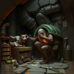 a detailed photo of a sock - searching - machine by justin gerard and greg rutkowski, digital art, realistic painting, dnd, dungeons & dragons, character design, trending on artstation