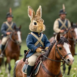 peter rabbit as a civil war cavalry officer, digital art by eugene de blaas and ross tran, vibrant color scheme, highly detailed, in the style of romanticism, cinematic, artstation, greg rutkowski