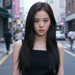 jisoo of blackpink, hyperrealistic portrait, bladerunner street, art by artgerm and greg rutkowski and fra angelico and alphons mucha, fantasy art, photo realistic, dynamic lighting, artstation, poster, volumetric lighting, very detailed face, intricate complexity, rule of thirds, 8 k, award winning, unreal engine