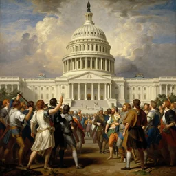 congress in the style of john martin, epic, volumetric, painting