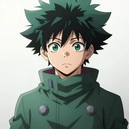 anime portrait deku my hero academia futuristic science fiction, mucha, hard shadows and strong rim light, art by jc leyendecker and atey ghailan and sachin teng