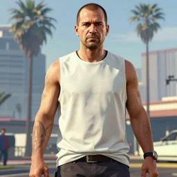 Billy Butcher in GTA V, cover art by Stephen Bliss, artstation