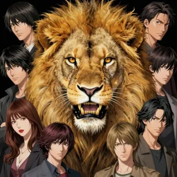 portrait of crazy furious lion, symmetrical, by yoichi hatakenaka, masamune shirow, josan gonzales and dan mumford, ayami kojima, takato yamamoto, barclay shaw, karol bak, yukito kishiro