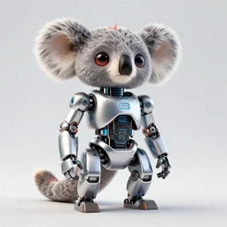 studio photo of a robot robotic otter koala fennec mix, by artgerm and greg rutkowski and marc newson and zaha hadid and alphonse mucha, kindchenschema, side view, volumetric light, detailed, octane render - t