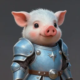 anthropomorphic warrior piglet otter, pale blue armor, cute and adorable, DnD character art portrait, matte fantasy painting, DeviantArt Artstation, by Jason Felix by Steve Argyle by Tyler Jacobson by Peter Mohrbacher, cinematic lighting
