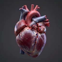 a human heart, broken, hyperrealism, sad, volumetric light