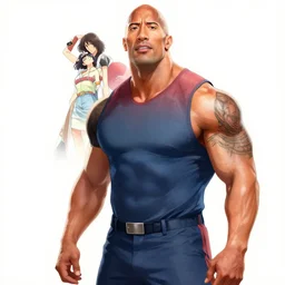 dwayne johnson by yoji shinkawa, katayama bokuyo, agnes cecile, concept art, vibrant colors, 8 k