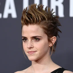Emma Watson with a mohawk hairstyle, headshot, 200mm, canon, f5.6