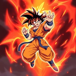 goku demon kamehameha, trending on artstation, anime 4 k
