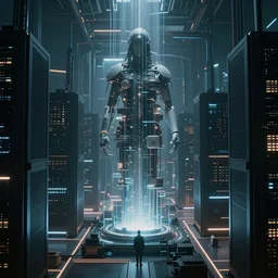 very detailed mind of God inside server city, beautiful dramatic moody lighting, cinematic atmosphere, volumetric Lighting, by Greg Rutkowski and Grafit Studio, Lee McCall, Patiphan Sottiwilai, Phong Yintion J - Jiang Geping, Pete Mc Nally