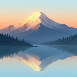 sunrise mountain water digital art by tooth wu trending on artstation
