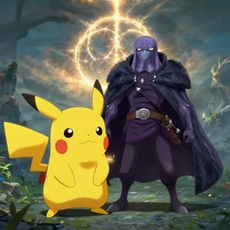 WD Gaster restores the Elden Ring with his faithful companion Pikachu