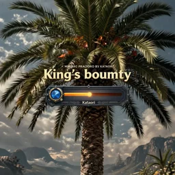 a very close - up palm tree, in concept art of main menu loading screen background. for russian mmorpg king's bounty by katauri, by a chinese freelance artist, artstation, behance, style of hearthstone