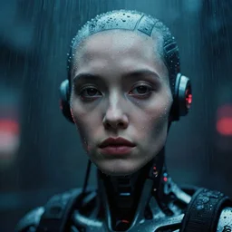 cinestill 5 0 d candid photographic portrait by david lynch of a retro - futurist android, closeup, modern cyberpunk moody emotional cinematic, pouring rain menacing lights shadows, 8 k, hd, high resolution, 3 5 mm, f / 3 2, ultra realistic faces, ex machina, blur, unframed