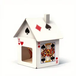 house made of poker card illustration - n 6