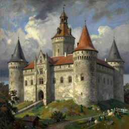 medieval castle, by Helene Schjerfbeck