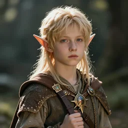 an wood elf boy getting ready for an high fantasy adventure