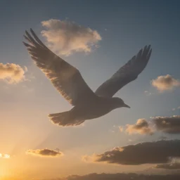 sunset clouds in shape of a giant bird