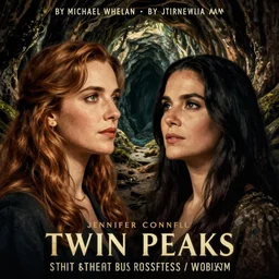 portrait of jennifer connelly and salma hayek, looking into a mysterious cave, twin peaks poster art, from scene from twin peaks, by michael whelan, rossetti bouguereau, artgerm, retro, nostalgic, old fashioned